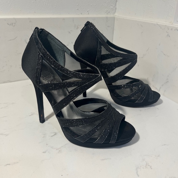 Black sparkle heels size 7.5 - Picture 1 of 1